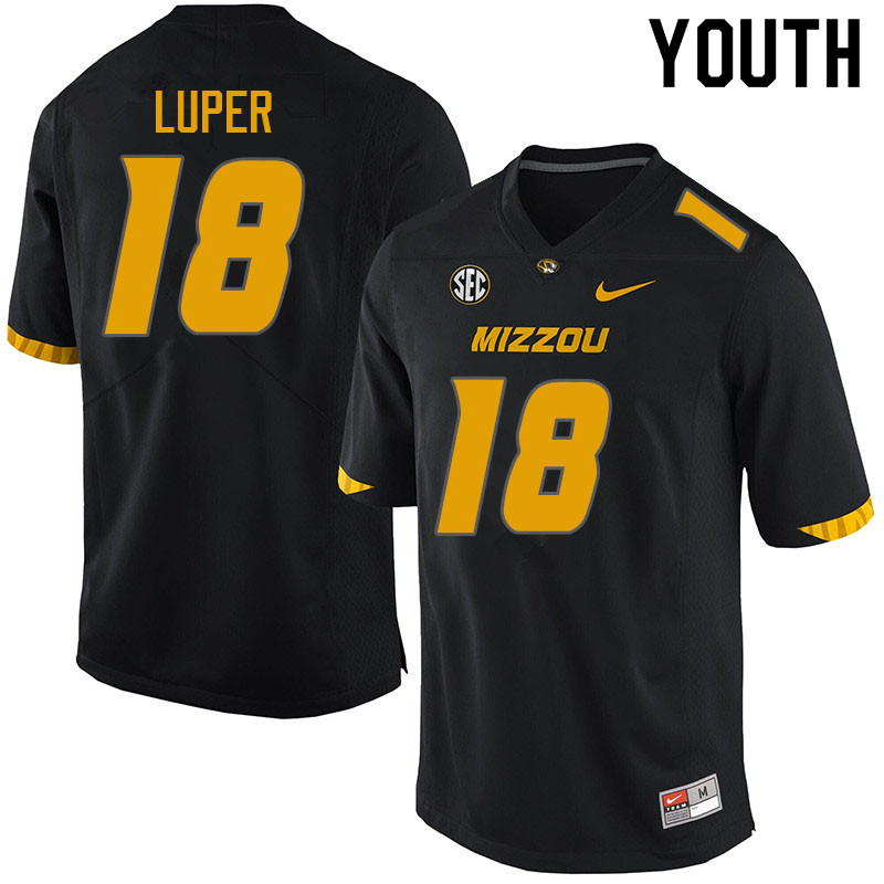 Youth #18 Chance Luper Missouri Tigers College Football Jerseys Sale-Black - Click Image to Close